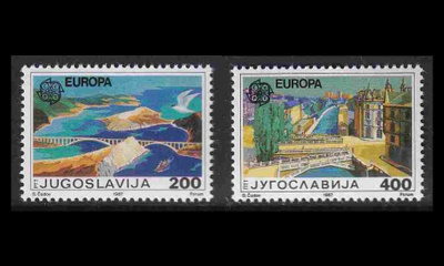 Jugoslavia 2219-20 ** Europa moderni arkkitehtuuri (1987)