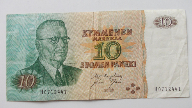 10 markka seteli 1980 Suomi, Paasikivi
