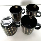 Marimekko Oiva Tiiliskivi mukit 4 kpl, Musta- kulta 2,5 dl - pikkukuva 3