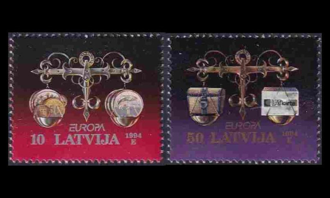 Latvia 376-7 ** Europa keksinnöt ja löydöt (1994)