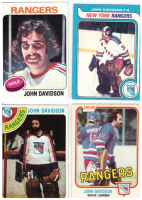 4 x Legenda Mv JOHN DAVIDSON New York Rangers Vanhoista Sarj