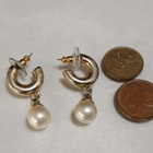 vintage Cabochon helmi korvakorut emaloitu gold plated - pikkukuva 5