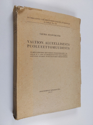 Tauno Suontausta : Valtion alueellisesta puolueettomuudes...