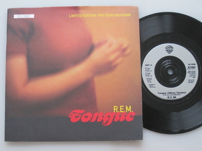 R.E.M. Tongue 7" vinyylisingle, numeroitu, liitevihko