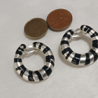 vintage Cabochon korvakorut emaloitu silver plated - pikkukuva 2
