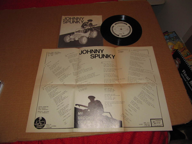 Johnny Spunky 7" EP:  My Second Coming, PS v.1989 EX/EX
