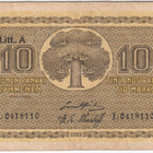 10 Markkaa 1922 Litt.A L-sarjaa, kl.3 - pikkukuva 1