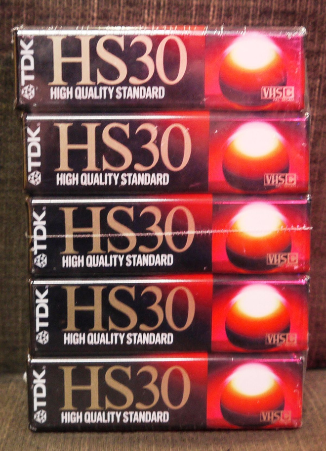 5KPL TDK HS30 VHS-C Videokamera Kasetit NOS