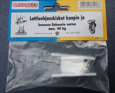 Lattiaohjauskiskot kaapin ja huoneen liukuoviin