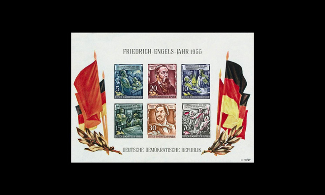 DDR 485-90BL13 ** Friedrich-Engels-vuosi (1955)