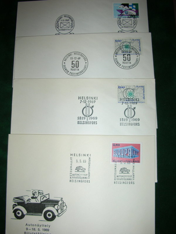 4 erikoisleimattua kirjettä 1969