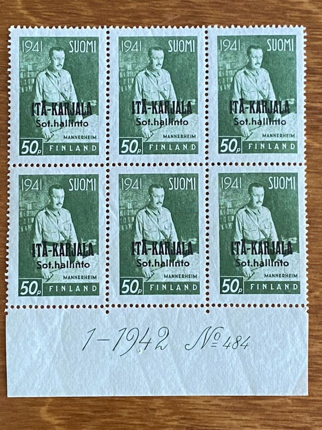 ITÄ-KARJALA MANNERHEIM 50 PENNIÄ NUMERO KUUSILO**
