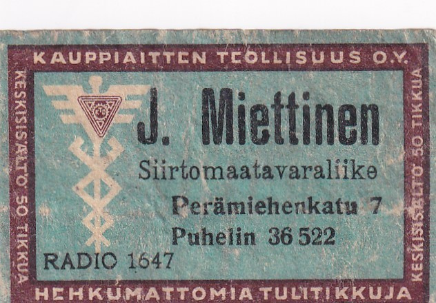 J. Miettinen, Perämiehenkatu 7 , Radio 1647   4/7