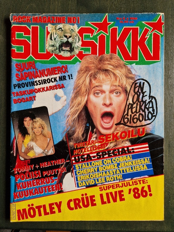 Suosikki 8/1986. Julisteessa Mötley Grue