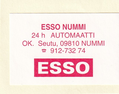 Nummi,  ESSO Nummi.      b436