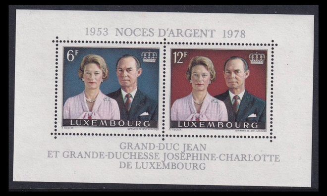 Luxemburg 962-3BL11 ** Kuninkaalliset hopeahäät (1978)
