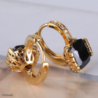 344 .. 24k Kulta Black Diamond Crystal .. Korvakorut - pikkukuva 2