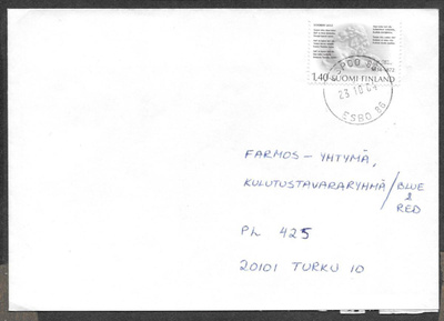 Postilähetys - Aleksis Kivi (LAPE 949) Espoo 23.10.1984