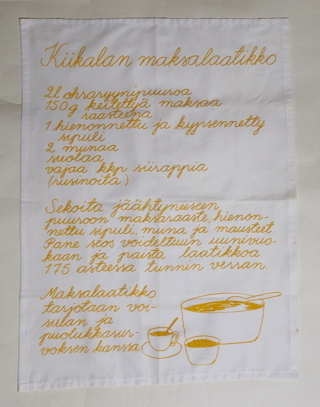 Kiikalan maksalaatikko -ohje leivinliina - pyyhe