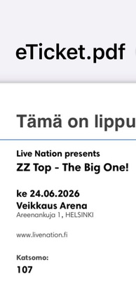 ZZ Top pääsyliput