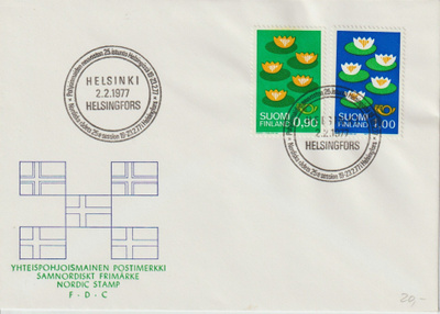1977 Pohjola- merkkien FDC-kirje (fosforoivat)