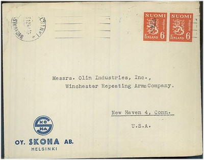 M30 1947 6mk or.leijona pari kirje USAhan -47