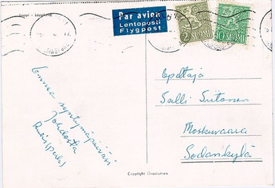 M54 1961 lento-painotuote Helsingistä Sodankylään