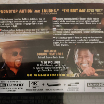 Bad boys:ride or die 4k ultra hd steelbook uusi.