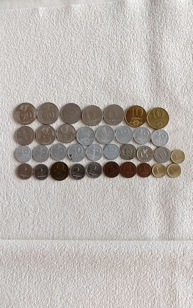 Unkarin vanhoja kolikoita 35 kpl. 1950 luvulta alkaen