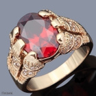 34 .. 10kt Yellow Gold Ruby Tyylikäs Kaunis .. Sormus - pikkukuva 1