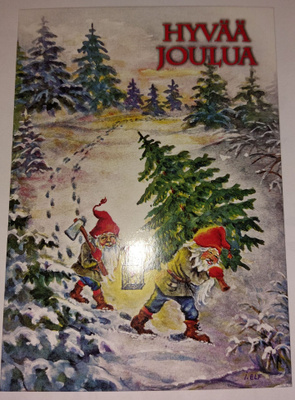 Joulukortti kiiltopinnalla