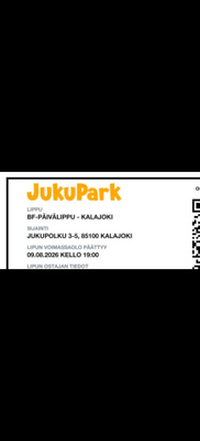 JukuPark Kalajoki 3kpl päivälippuja