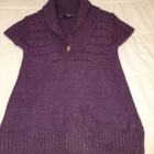 Violetti lyhythihainen neule / neuleliivi koko 140 cm - pikkukuva 1