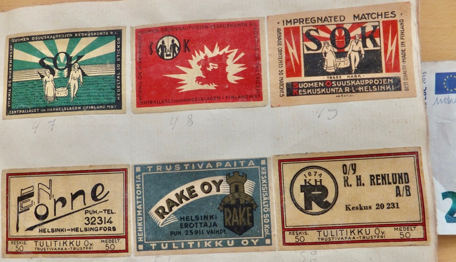 48 VANHAA Tulitikku Etikettiä 1930-l