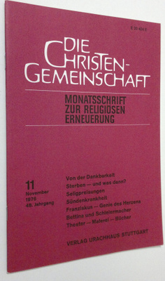 Die Christen-Gemeinschaft 11/1976 : Monatsschrift zur rel...