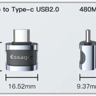 Essager-adapteri: Micro USB -laite USB C -liitäntään #29388 - pikkukuva 4