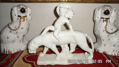 ART DECO, BACCUS PANTTERILLA PIT. 27,5 CM VEISTOS / FIGURI