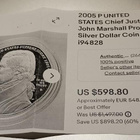 2005 P US Chief Justice John Marshall Proof Silver Dollar - pikkukuva 5