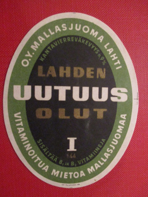 VANHA OLUTETIKETTI -LAHDEN UUTUUS OLUT (K14-S51)