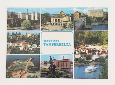 "Terveiset TAMPEREELTA"-KULKEMATON POSTIKORTTI