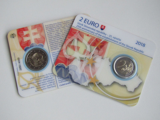 SLOVAKIA 2e 2018 "Tasavalta 25 vuotta" coincard