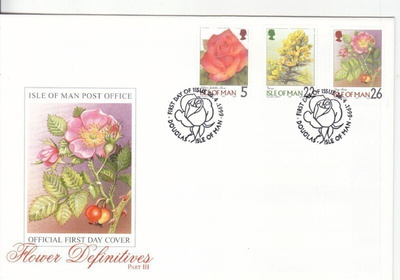 Isle of Man FDC kukkia.