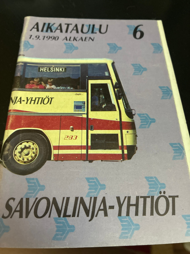 Aikataulut 6 savonlinja-yhtiöt 1990