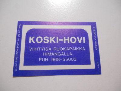 TT Etiketti Koski-Hovi Himanka