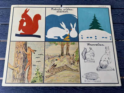Opetustaulu Tilgmann n. 41,2 x 32,5 cm Metsän pikku eläimet