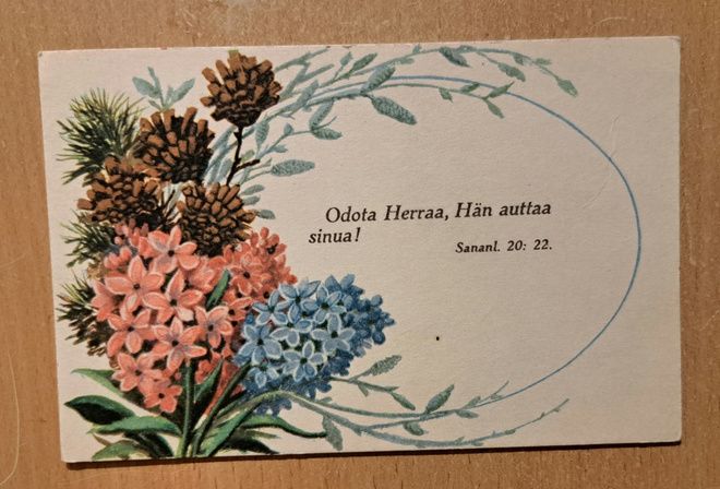 E.Kojine,kukkaseppele, Raamatunlause, vanha kulkenut käsipos