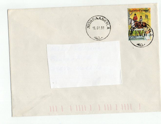 JUORNAANKYLÄ postileima. Postitoimisto ei enää ole.