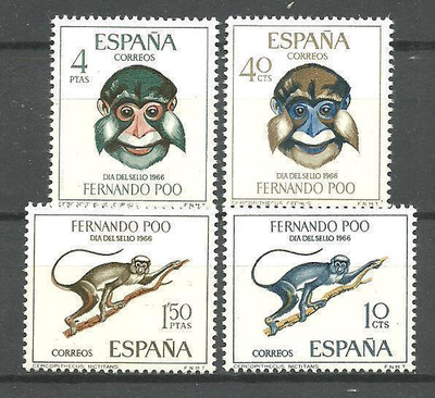 ELÄIMET apinat, eläinaiheinen sarja FERNANDO POO 1966 **
