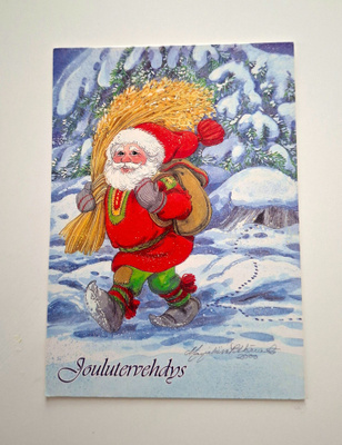 ML PITKÄRANTA- "Joulupukilla lyhde"-KULKEMATON JOULUKORTTI