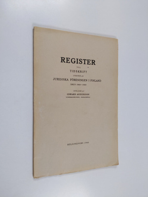 Thomas Wilhelmsson : Register till Tidskrift utgiven av J...